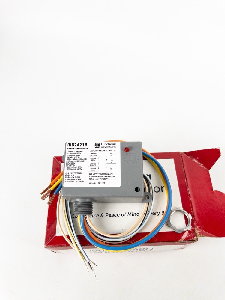 Functional Devices-RIB Rib2421b Enclosed Pre-Wired Relay, 20A 277Vac NEW