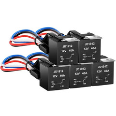 2Pcs 40/30 Amp Waterproof Relay Switch 12AWG Harness Set with Built-In Diode- 12