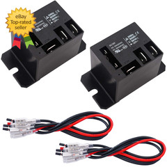 2PCS Power Relay AC120V Coil 30A SPDT(1NO 1NC) with Flange Mounting and 10 Quick