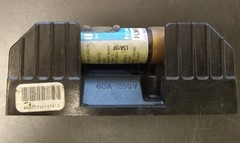Buss 3 Pole R25060-3CR, 60A, Panel Mount Fuse Block w/3x FLNR60ID (60A) fuses