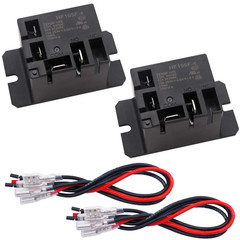2PCS Power Relay SPST(1 NO) DC24V Coil, 30A SPST 120 VAC with Flange Mounting an