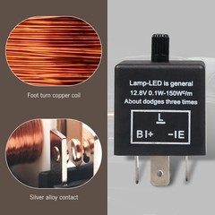 3 Pin Flasher Relay, CF-13 Adjustable Fixed Frequency Electronic Blinker Rela…