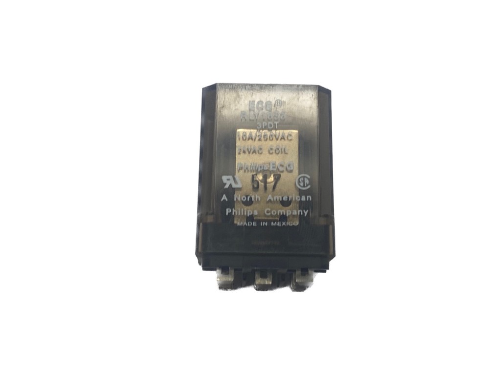 NOS Philips ECG 10A 250VAC 24VAC Coil 3PDT 11 Blade General Purpose Relay