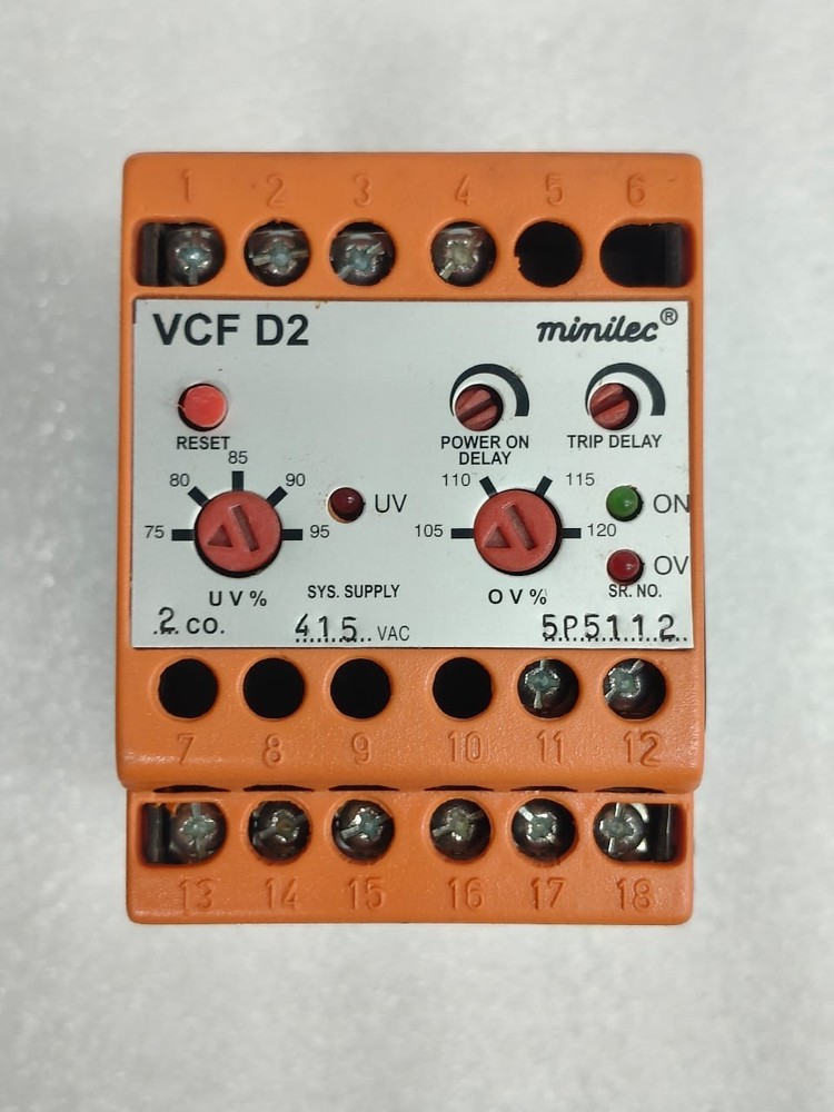 MINILEC VCF D2 UNDER OVER VOLTAGE RELAY THERR PHASE 415VAC FAST SHIPPING