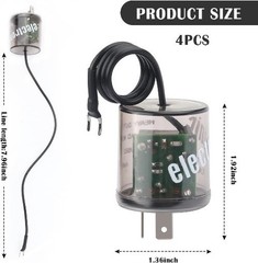 2Pin LED Flasher Relay with Ground Wire, 12V Car Flasher Relay for Color: 4PCS