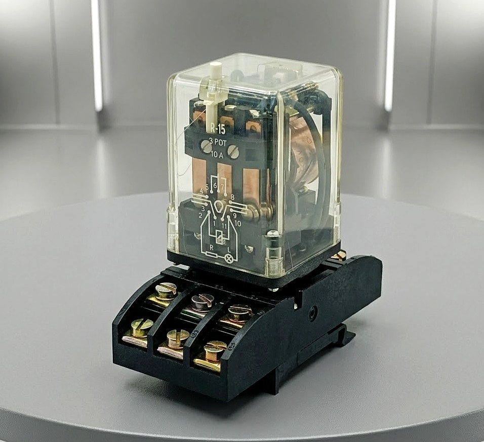RELPOL RELAY 3PDT 10A Plug-In Industrial Control with Socket Automation R-15