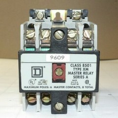 NEW SQUARE D 20 AMP CONTROL MASTER RELAY 600 V AC/DC 208 V COIL 8501XM040