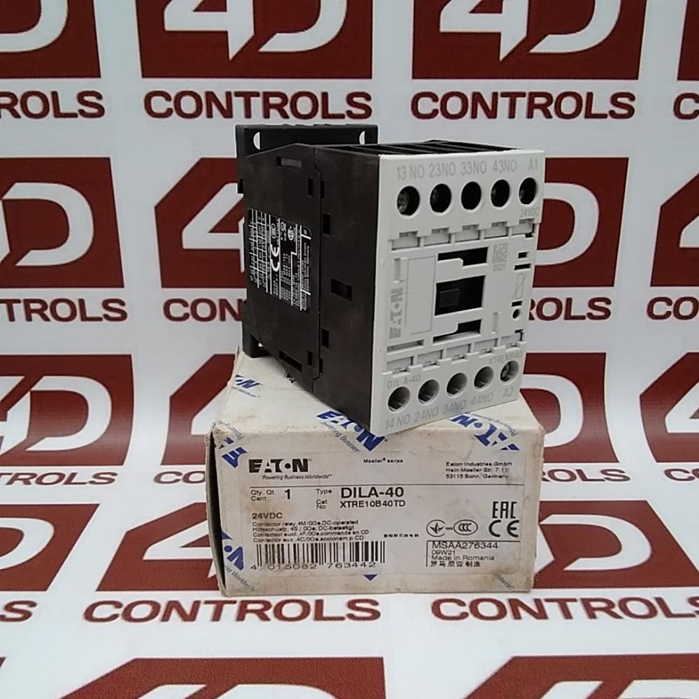 XTRE10B40TD | Eaton | Control Relay, 24VDC, 4NO, 10A, Opened (NSO)