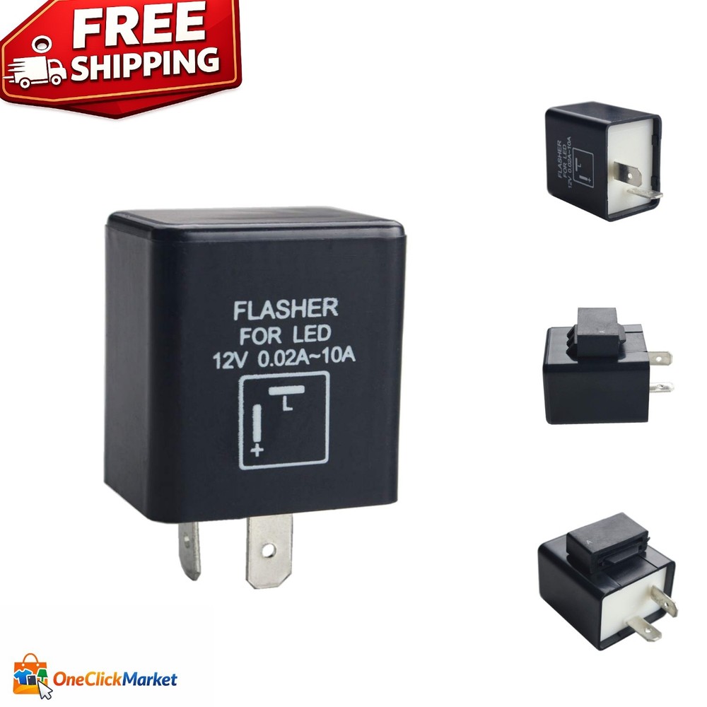 Designed 12V CF-12 Flasher Relay – Automatic Turn Signal Fix for LED Bulbs