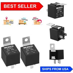 JD1912 Car Relay Set: 12V 40A 4 Pins Waterproof Automotive Switches – 2 Pack