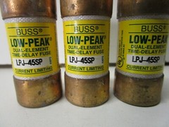 BUSS LPJ-45SP LOW-PEAK DUAL-ELEMENT FUSES (LOT OF 3) – USED – FREE SHIPPING