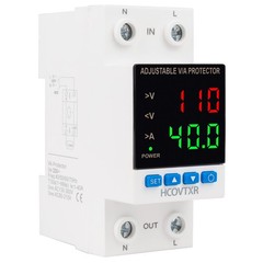 Over and Under Voltage Protector Adjustable 110V,40A Voltage Regulator with L…