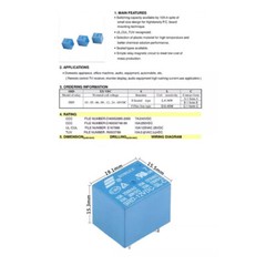 Mini Power Relays SRD-03V 05V 09V 12V 24VDC-SL-A -SL-C 4 Pins 5 Pins 10A PCB