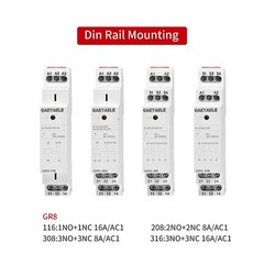Intermediate Relay Auxiliary Relay 16A 1SPDT RELAYS Din Rail Switch Relay(GR8…