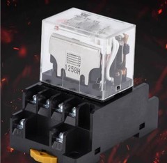 US Stock 12A LY4NJ JQX-13 HH64P 12V DC Coil Silver Contact Power Relay + Socket