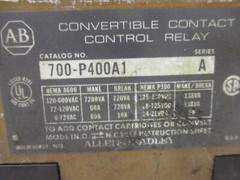 ALLEN-BRADLEY 700-P400A1 SERIES A CONTROL RELAY CONTACTOR (TR)