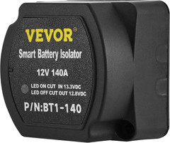 Split Charge Relay Kit, 6Mtr 12V, Automatic Dual Battery Isolator Kit with 140AM
