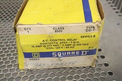Square D 8501-CO-1 Ser B AC Control Relay 15A 277VAC5A 600VAC 120V 60Hz Coil NEW