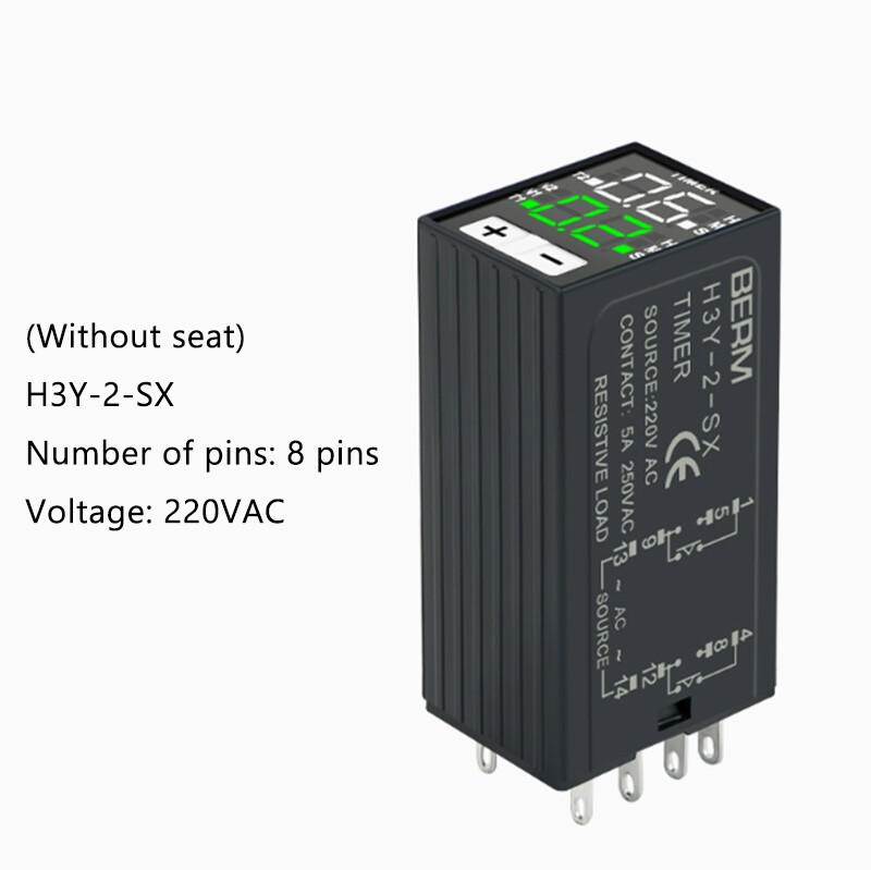 H3Y-2/H3Y-4 Power Delay Controller Digital Display Time Relay+Base 12V 24V 220V