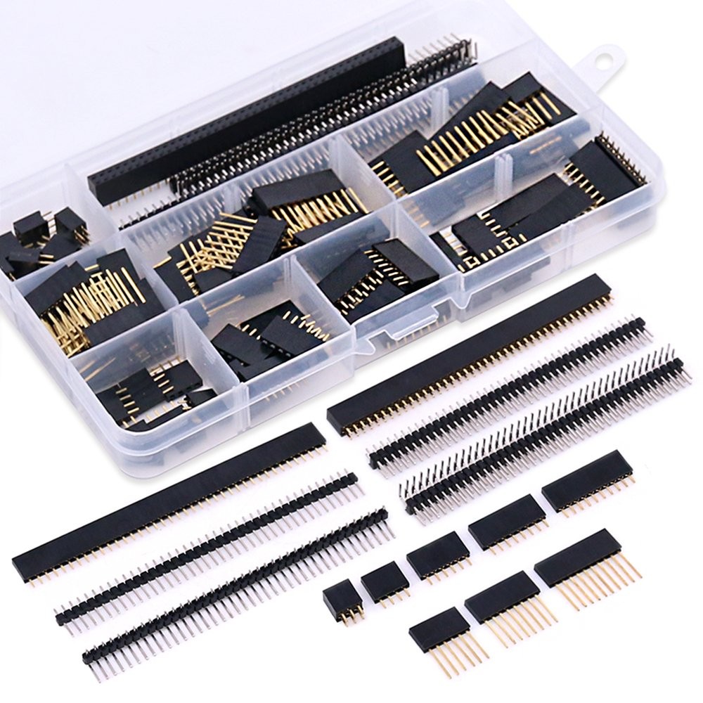 112 PCS 2.54mm Male Female Pin Connector Assortment Kit Stackable Shield PCB