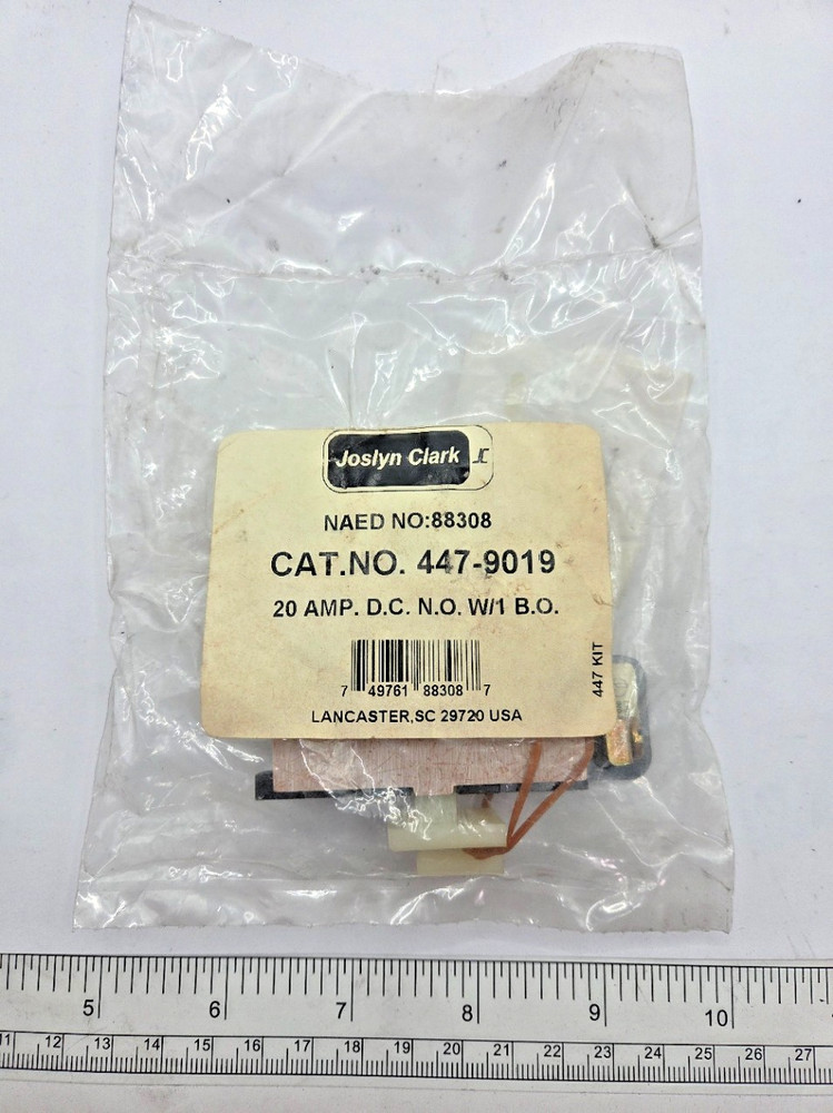 JOSLYN CLARK CONTACTORS 447-9019, 88308, 20 AMP DC NO W/1 BO, 0051I