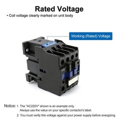 Baomain 3-Pole AC Contactor CJX2-1801 24VAC Coil, 3NO+1NC Auxiliary, 660V…