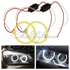 COB 80mm LED Car Angel Eye Halo Ring Bulbs Decoration Light Rings White