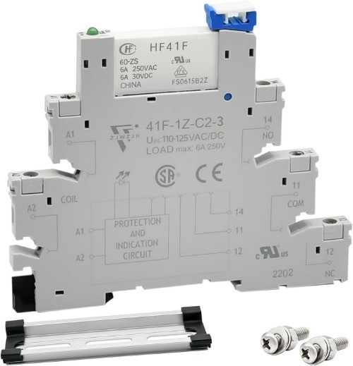 Electromagnetic Relay 60V DC AC SPDT Converting 110V Through Socket 6A LED