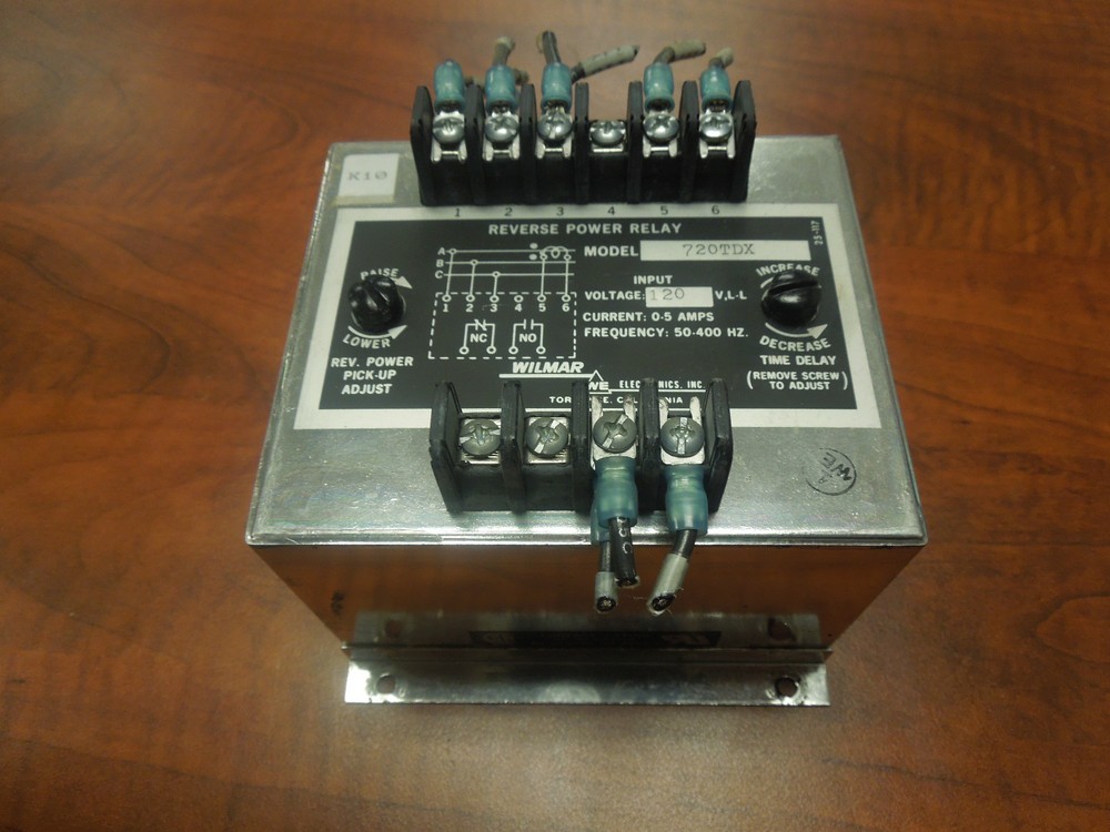 Wilmar Electronics Inc Reverse Power Relay 720TDX 120V Used