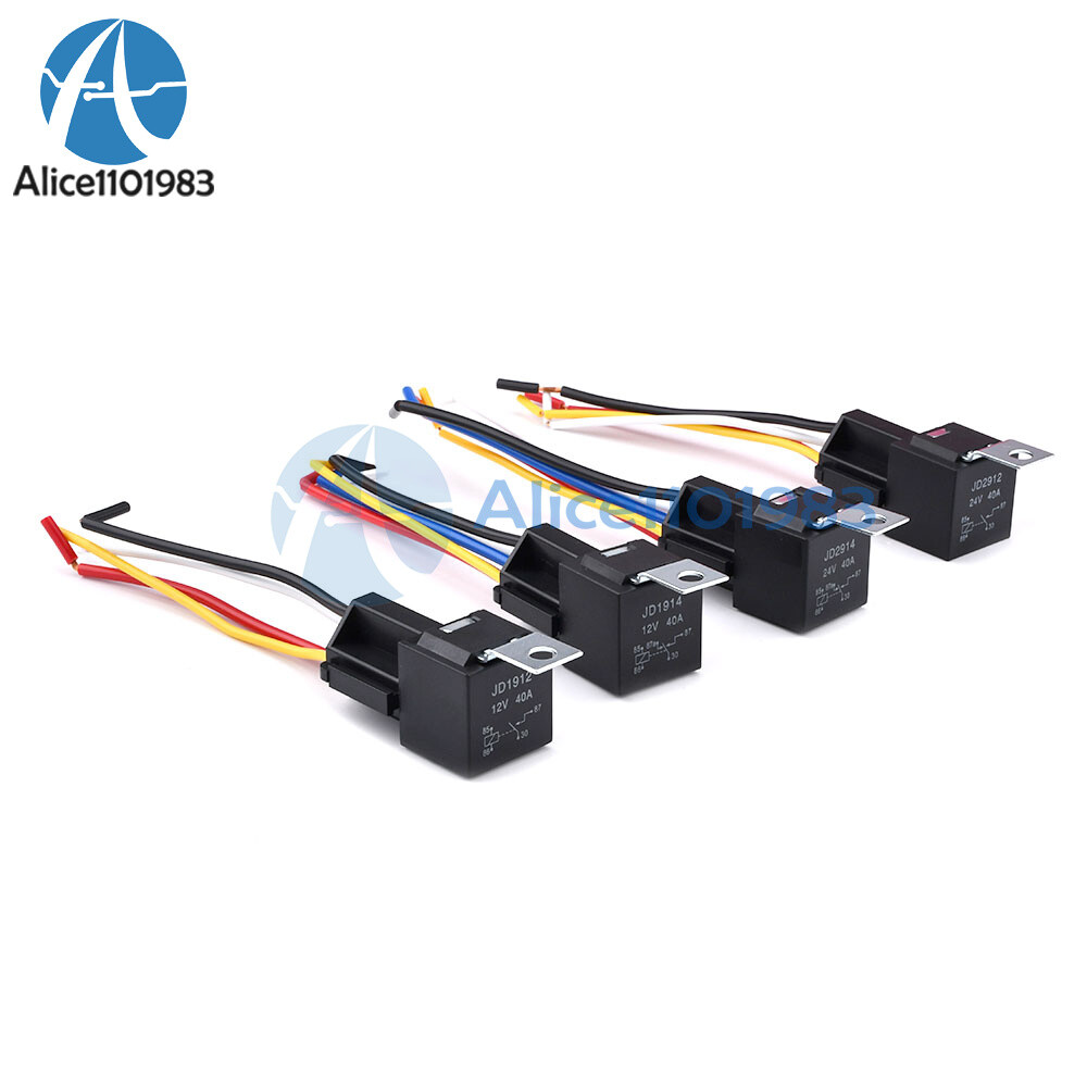 Car Relay 12V 24V 40A 4Pin 5Pin Waterproof Automotive Relay JD1912 JD1914 Module