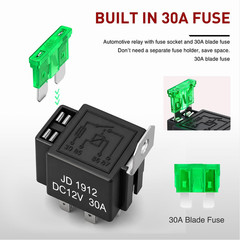 Nilight 50023R 5 Pack 30A Fused Relay Switch Kit 12V 4 Pin SPST Relay Interlocki