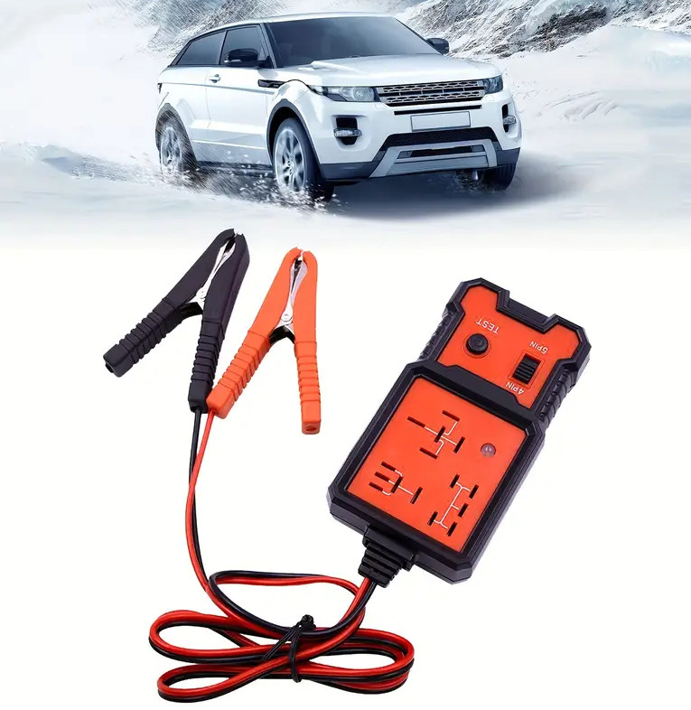 Versatile 12V 4/5 Pin Auto Relay Tester w/Battery Clips Ideal for Vehicle Fixes