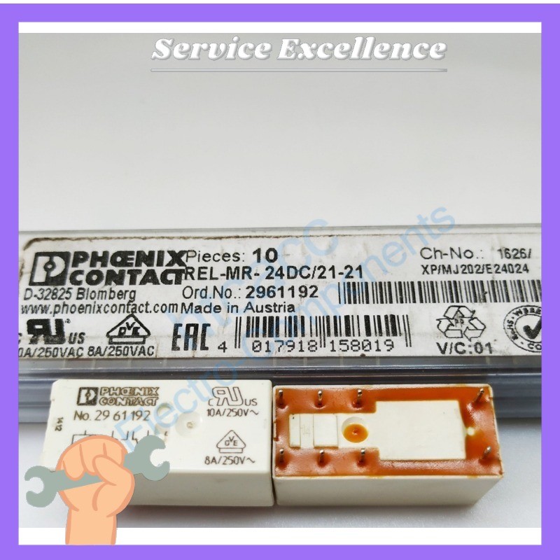 Phoenix Contact-No2961192 1PCS Power Relay 8Pins 8A 24VDC Fast Delivery