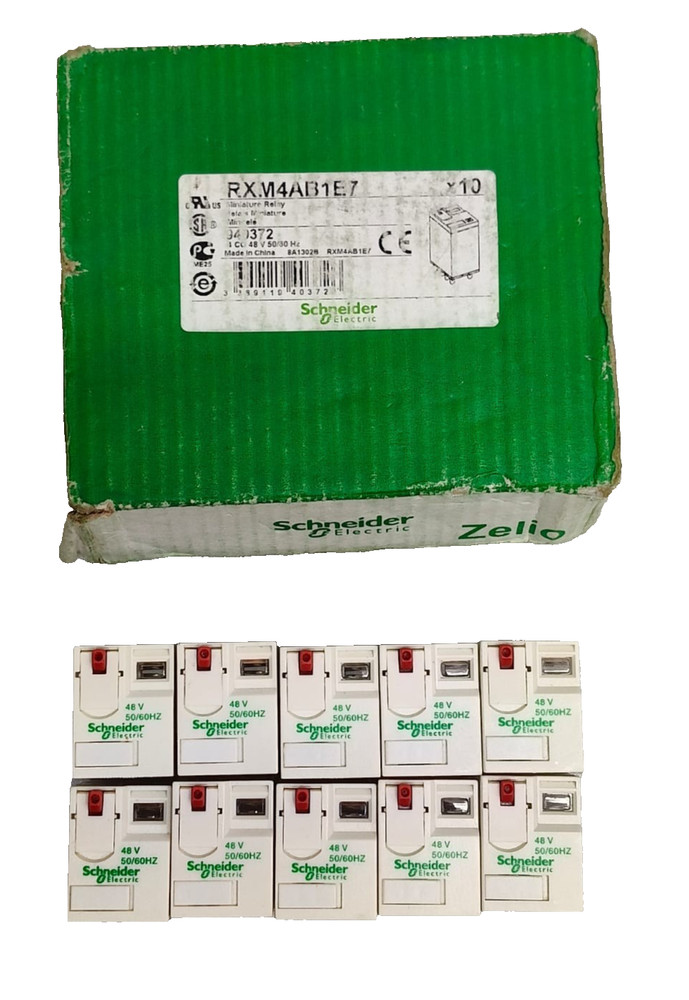 SCHNEIDER ELECTRIC RXM4AB1E7 48VAC POWER RELAY 6a 14PIN PACK OF 10PCS FAST