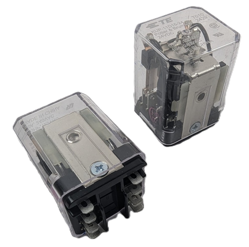 25 TE 4-1393117-5 KUP-11D15-24 Plug-In Relay General Purpose 10A 24Vdc Coil DPDT