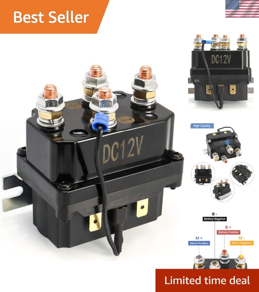 Solenoid Relay, 12V 250A Winch Relay Solenoid Replacement Contactor for 3000-…