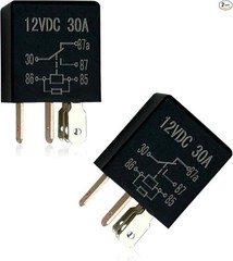 2 Pack 5 Pin 12V 30A Waterproof Relay Kit, Heavy Duty Standard Automotive Replac