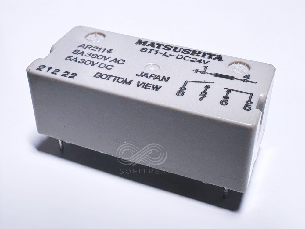 ST1-L-DC24V AR2114 MATSUSHITA IC Drivable Power Relay 24VDC DPST-NO/NC 8A 380V