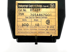 WESTINGHOUSE CONTROL RELAY BF42F 120V 60C 110V 50C 10 AMPS 6 POLES 4NO/2NC