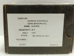 Warrick Controls 16MM1M0 LS-16MM Relay Control Module 120VAC 8-Pin