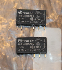 NEW Finder 34.51.7.024.0010 Ultra Slim PCB Relay SPDT 24VDC 6A LOT OF 2