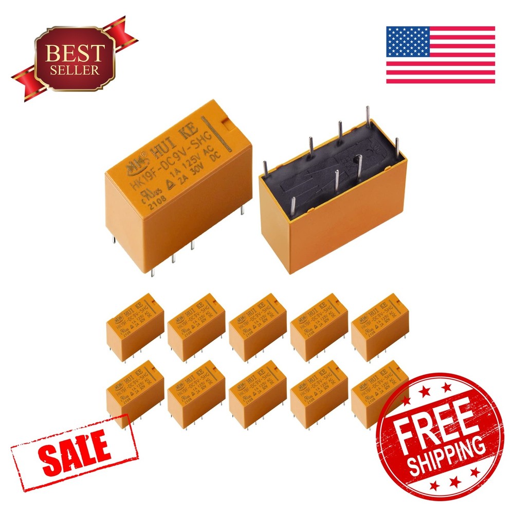 ABXLNIU DPDT Relay 9V Coil 8 Pin PCB Power Relay 12 Pcs