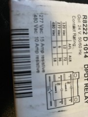 R8222D1014 50/60Hz 24VAC DPDT Switching General Purpose Relay