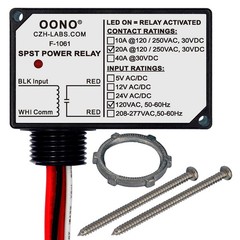 AC 120V SPST 20Amp 250Vac/30Vdc Power Relay Module Plastic Enclosure PreWired