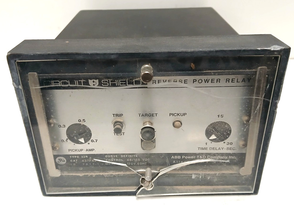 ABB POWER CIRCUIT SHIELD REVERSE POWER RELAY TYPE 32R CAT NO 437P4671 120V 60HZ