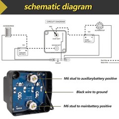 12V 140A Dual Battery Isolator Kit Smart Voltage Relay Split Charge Wiring Set