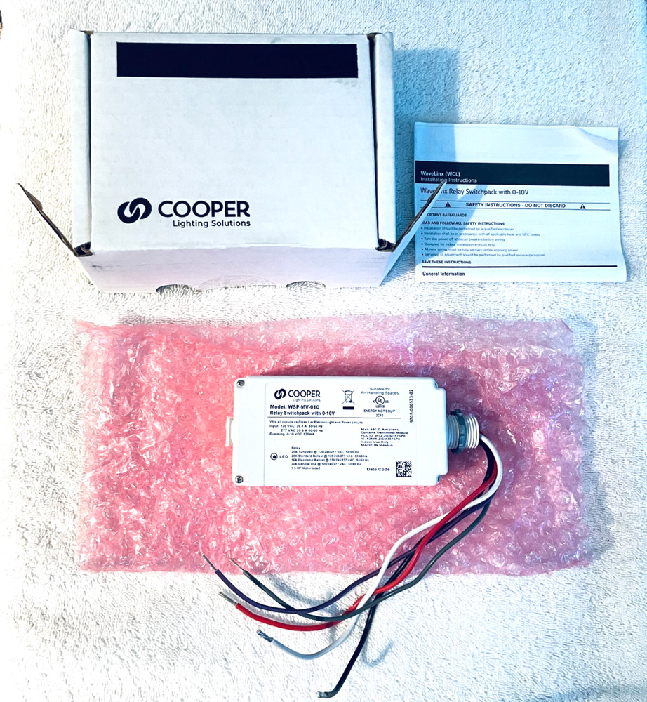 Cooper Lighting WSP-MV-010 (Wireless, WCL 802.15.4 Relay Switch w/ 0-10V Output)