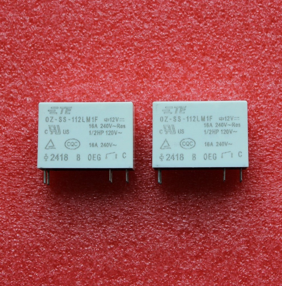 2pcs Miniature Power Relay Replacement For TE OZ-SS-112LM1F 16A 12VDC 6-Pins