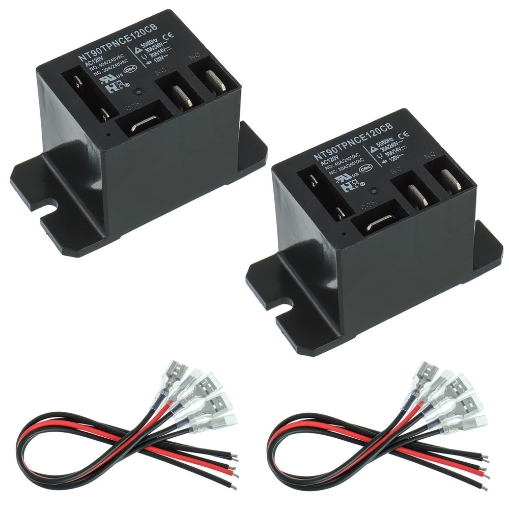 t2PCS Power Relay AC120V Coil 20A SPDT(1NO 1NC) 120 VAC with Flange Mounting …