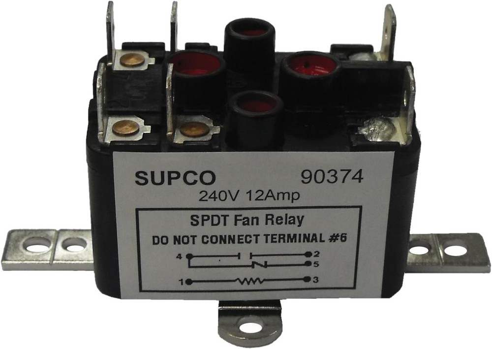 90374 General Purpose Fan Relay, 12A Load, 240V Coil, SPDT Contacts Relay